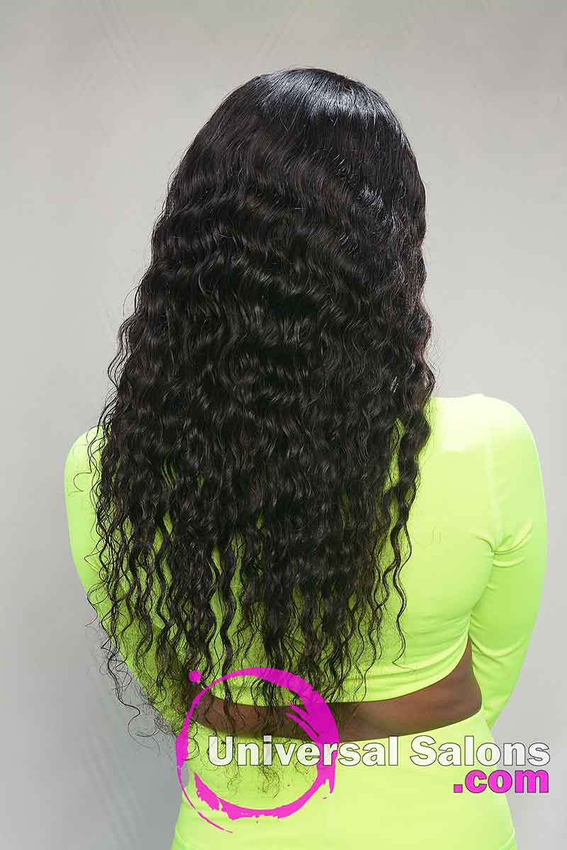 Back View Long Curly Lace Frontal Wig