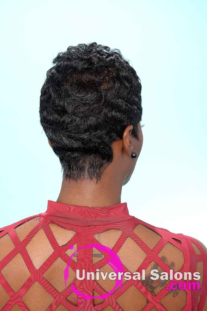 Back View Short Pixie Cut for Black Women