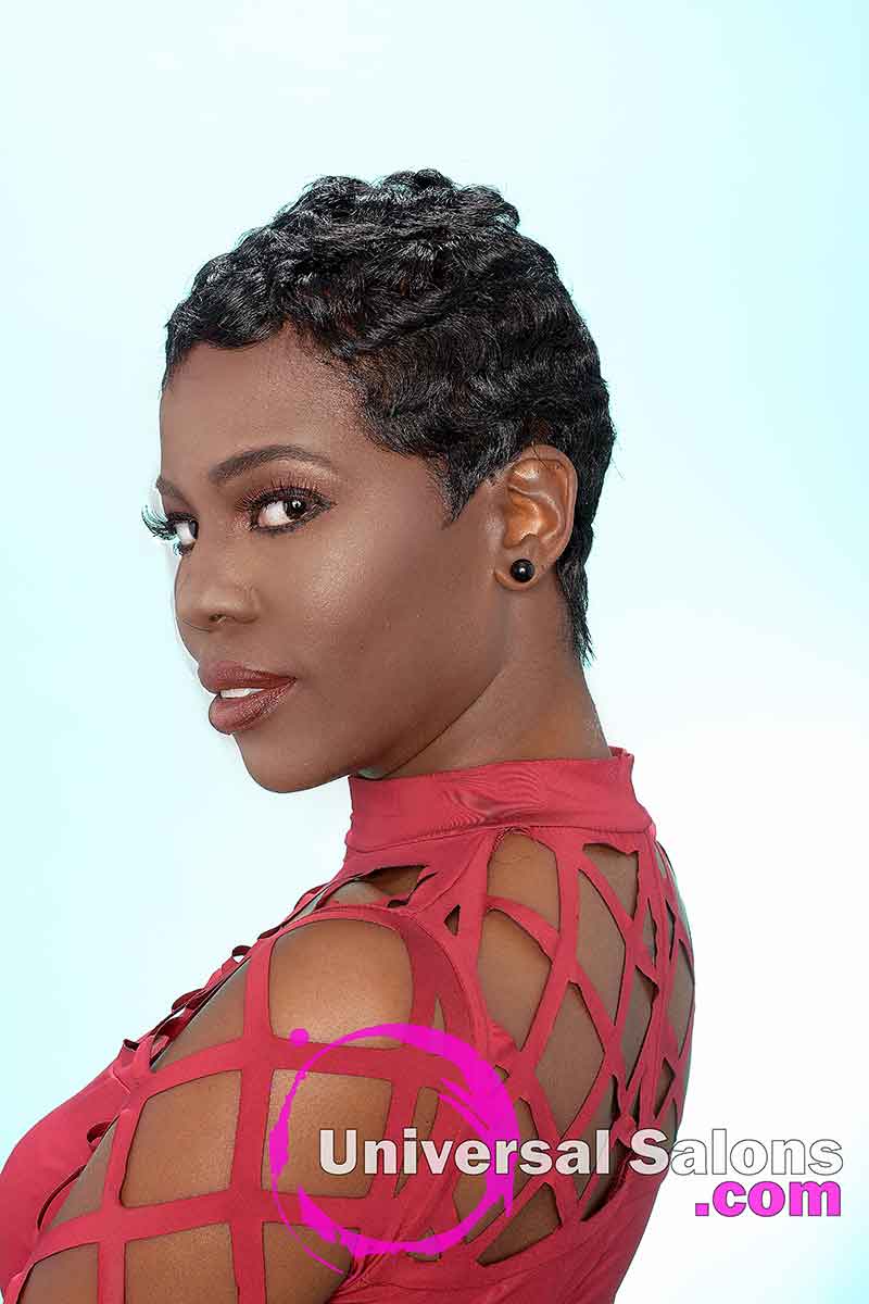 Short Pixie Cut for Black Women With Soft Finger Waves
