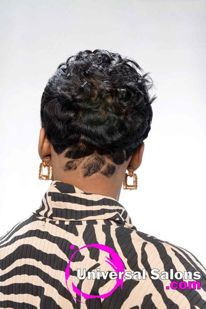 Back View Short Black Hairstyle