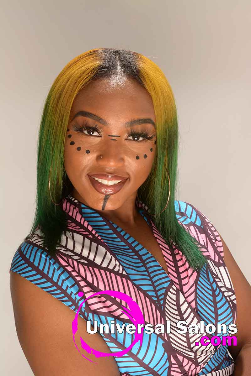 Color Melt Hair Color for Black Natural Hair and Bold Makeup