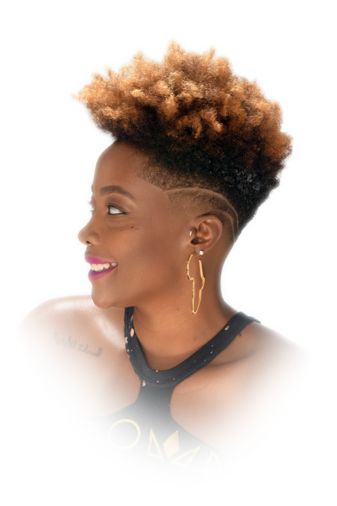Natural Short Black Hairstyle With Curls