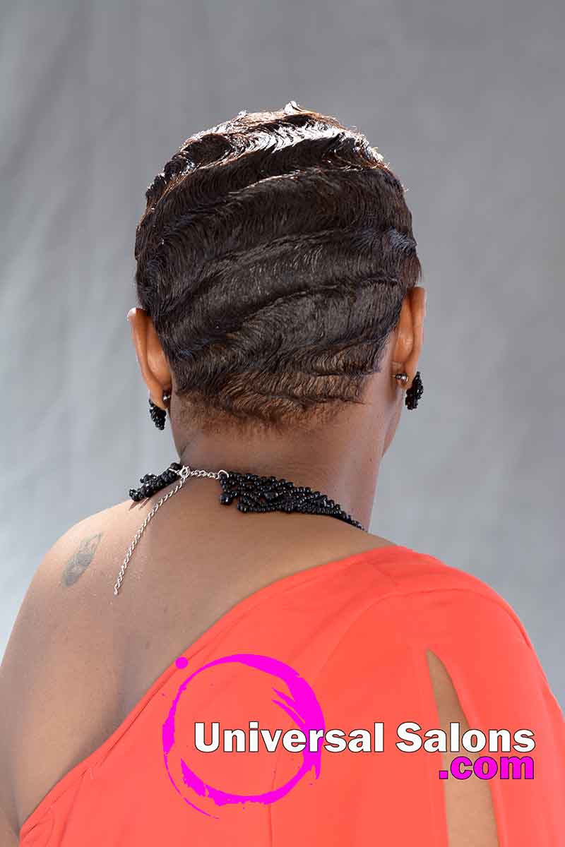 Back View of These Finger Waves on Short Hair